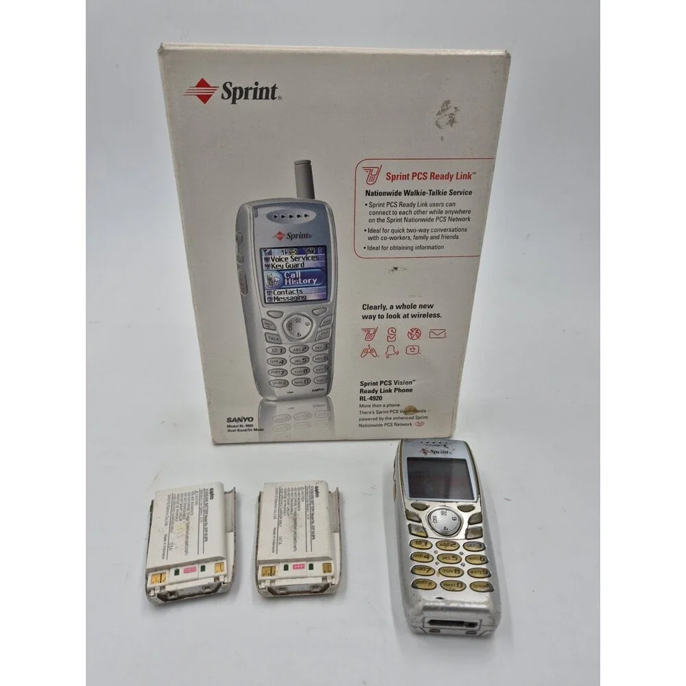 Vintage Sanyo RL-4920 Silver & Gray (Sprint) With Box and Manual 3 Batteries